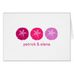 Berry Pink Sand Dollar Horizontal Note Cards