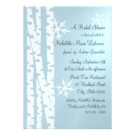 Birch Tree and Snowflakes Bridal Shower Ice Blue Card