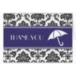 Black and Blue Bridal Shower Thank You Card