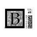 Black and White Damask - Custom Monogram B Stamp
