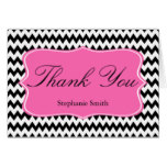 Black and White Zigzag with Hot Pink Bridal Shower Card