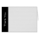 Black Light Gray Chevron Pattern Thank You Card