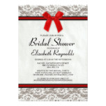 Black & Red Country Lace Bridal Shower Invitations