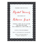 Black White Polka Dot Bridal Shower Invitations