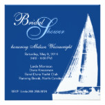 Blue and White Sailboat Bridal Shower Invitation