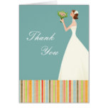 Blue Bridal Shower Thank You Cards with Stripes