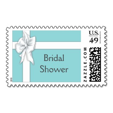 Blue Gift Box Bridal Shower Stamps