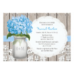 Blue Hydrangea Monogrammed Mason Jar Bridal Shower Card