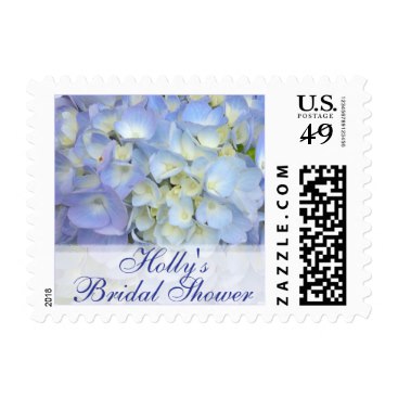 Blue Moon Hydrangea Personalized Bridal Shower Stamp