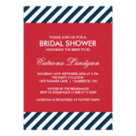 Blue Nautical Stripes Bridal Shower Invitation