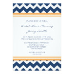 Blue Orange Bridal Shower Invitation Cards
