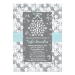 Blue Snowflake Bridal Wedding Shower Invitations