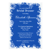 Blue Snowflakes Bridal Shower Invitation
