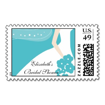 Blue/White Modern Bride Bridal Shower Stamp
