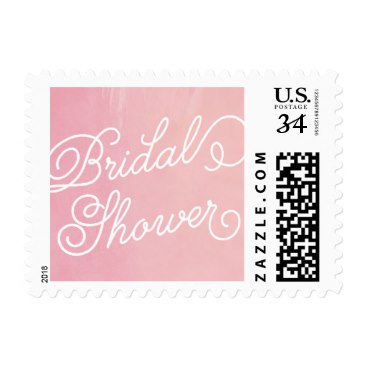 Blush Pink Elegant Watercolor Bridal Shower Postage Stamps