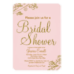 Blush Pink Gold Glitter Bridal shower Invitation