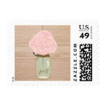 Blush Pink Hydrangea & Mason Jar Bridal Shower Postage