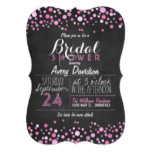 Blush Pink & White Retro Chalkboard Bridal Shower Card