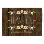 Blush String of Lights Fall Rustic Thank You Card