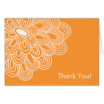 Bold Bloom Orange Bridal Shower Thank You Card