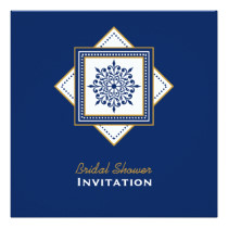 Bold Snowflake Blue Bridal Shower Invitation