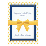 Bridal Shower - Blue with Yellow Polka Dots & Bow Card