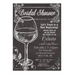 Bridal Shower Chalk Chalkboard Wine Invitation