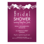 Bridal Shower Grunge Hearts Pink Berry Card