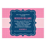 Bridal Shower Invitation | Navy Blue and Pink