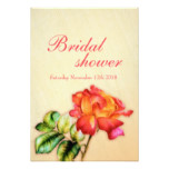Bridal Shower red orange yellow tea rose invite