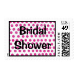 Bridal Shower stamp with pink polka dots