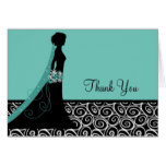 Bridal Shower Thank You Cards in Teal and Black