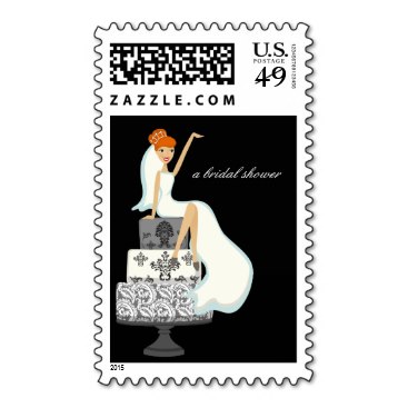 Bride On A Wedding Cake Matching Postage