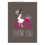 Bride on Bike Bridal Shower Thank You Card