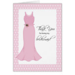 Bridesmaids, Thank You, Rose Pink Dress and Dots Card