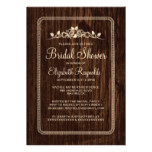 Brown Vintage Barn Wood Bridal Shower Invitations