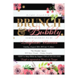 Brunch & Bubbly Glitter Black White Bridal Shower Card