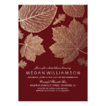 Burgundy and Gold Leaves Fall Bridal Shower Card