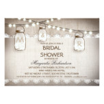 burlap and mason jars bridal shower invitations