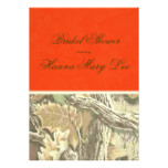 Camo Elegant Orange Bridal Shower Card