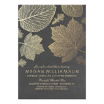 Chalkboard and Gold Leaves Fall Bridal Shower Card