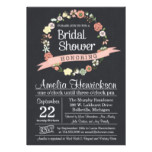 Chalkboard Bridal Shower Invitation with wreath