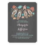 Chalkboard flip flops beach bridal shower invite