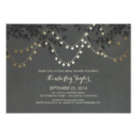 Chalkboard Gold String Lights Bridal Shower Card