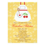 Cherry Apron Bridal Shower Invitation Yellow and R