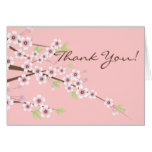 Cherry Blossom Pink & Brown Thank You Cards