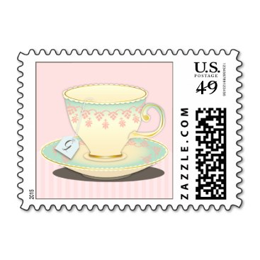 Chic China Teacup Personalized Tea Party Stamp