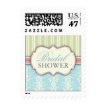 Chic Damask & Stripe Bridal Shower Postage