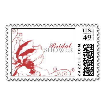 Chic Floral Bridal Shower Postage Stamps