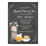 Chic Teacup Chalkboard Bridal Shower Invitation